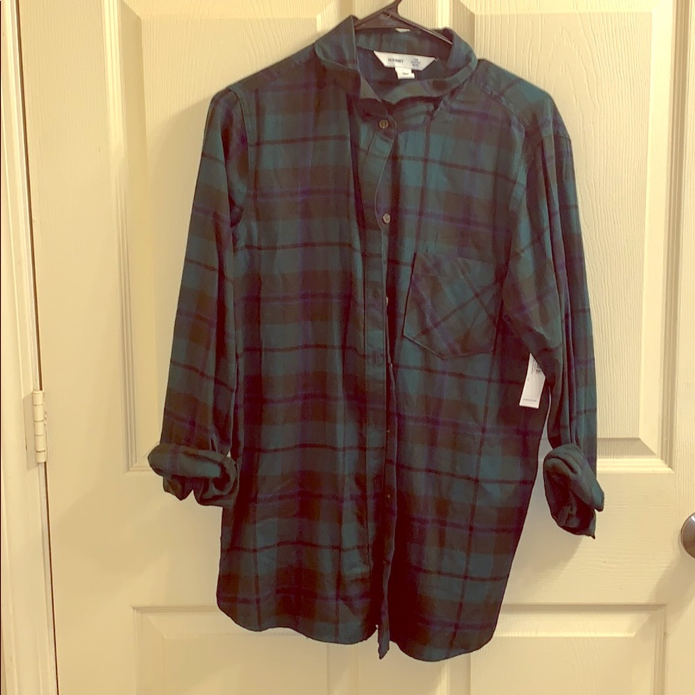 Green/Navy Plaid Flannel